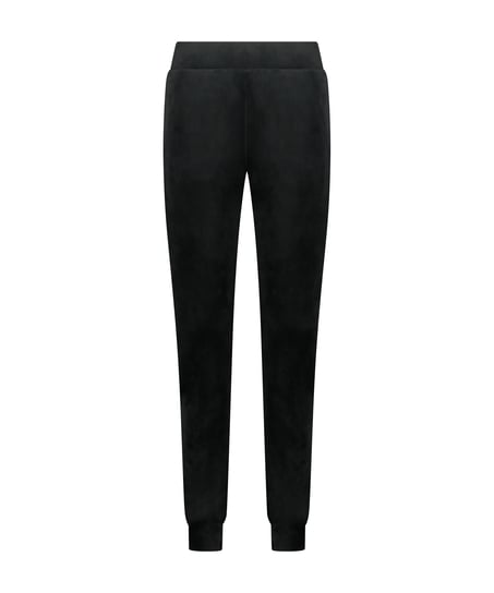 Velours Jogging Pants, Black