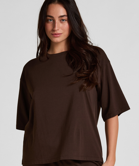Pyjama Top Loose, Brown
