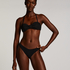 Crinkle Bandeau Bikini Top, Black