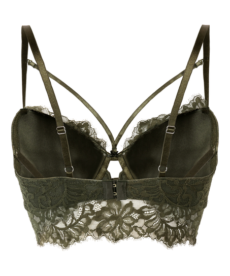 Isabella Padded Underwired Longline Bra, Green