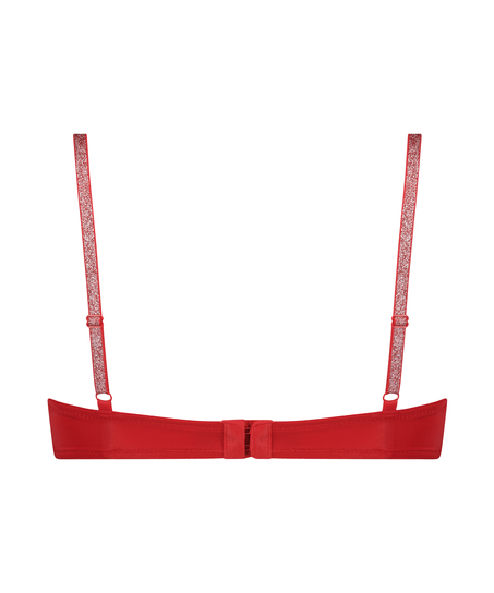 Plunge Padded Underwired Bra, Red
