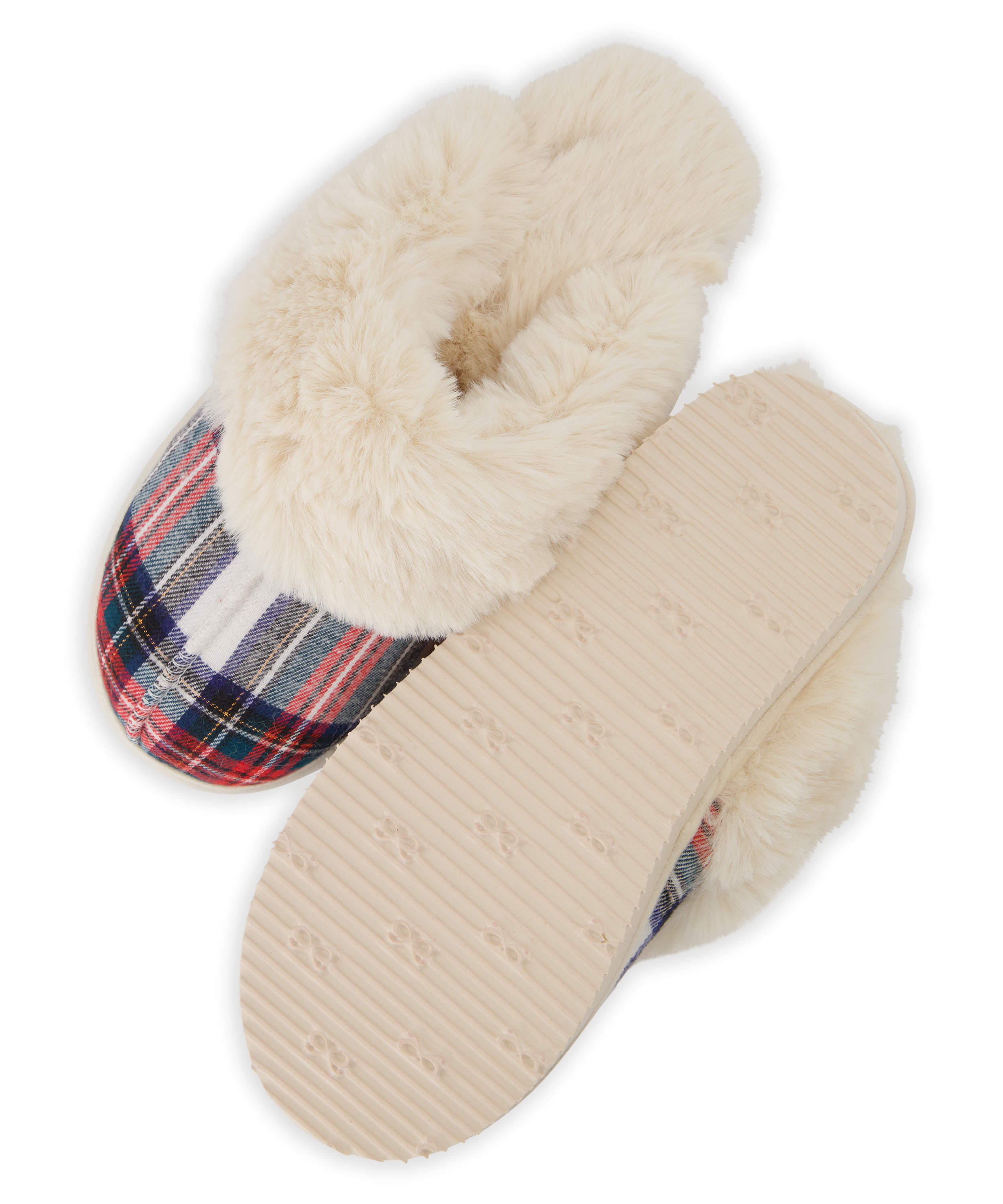 Teddy Mule Slipper, White, main