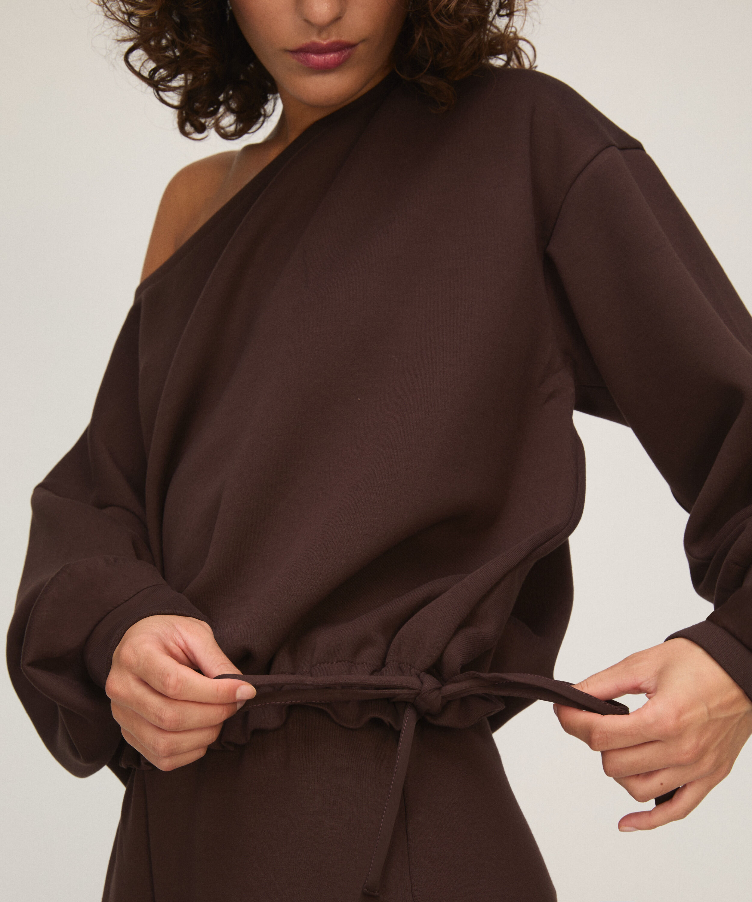 Top Viscose Boatneck, Brown