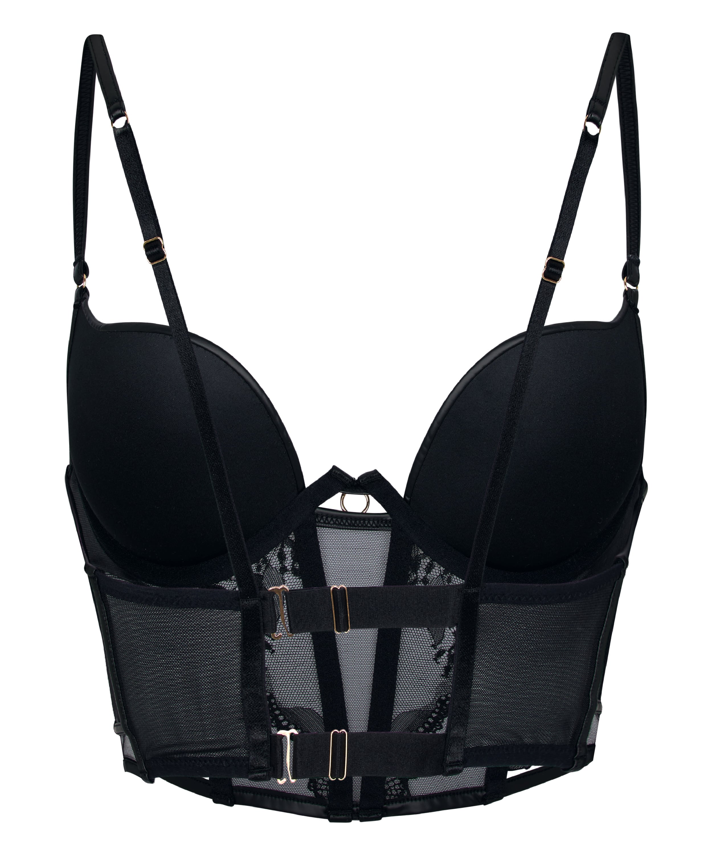 Padded Underwired Longline Bra Ilenia, Black, main