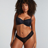 V-shaped Brazilian knickers mesh, Black