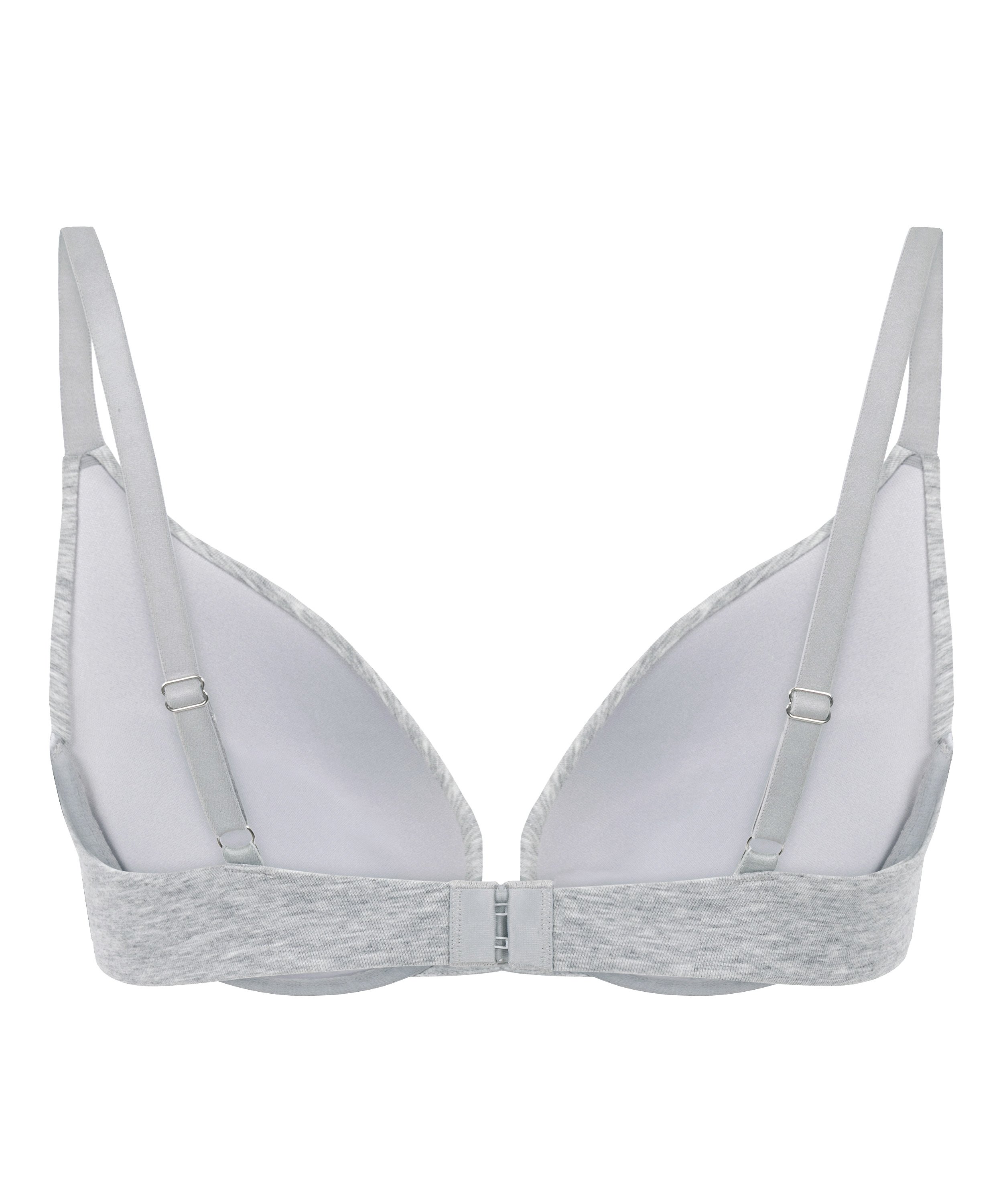 Cotton Padded Underwired Push-Up Bra, Gray, main
