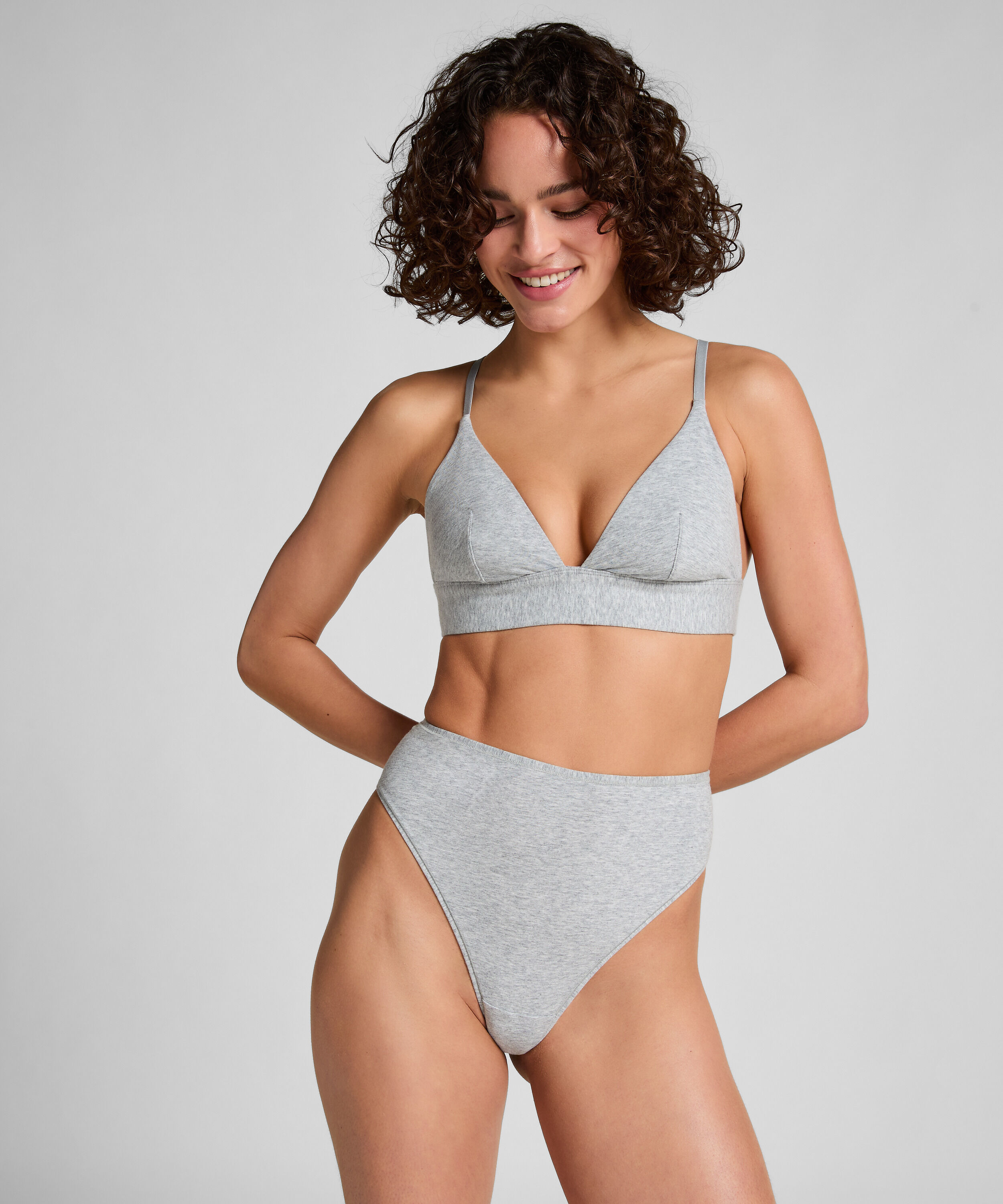 Cotton Bralette, Gray