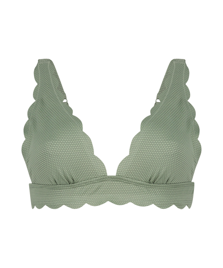 Scallop triangle bikini top, Green