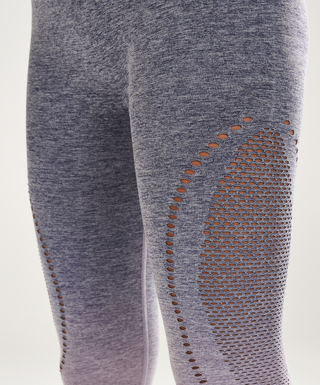 HKMX High waisted sports leggings round-knit ombre, Blue