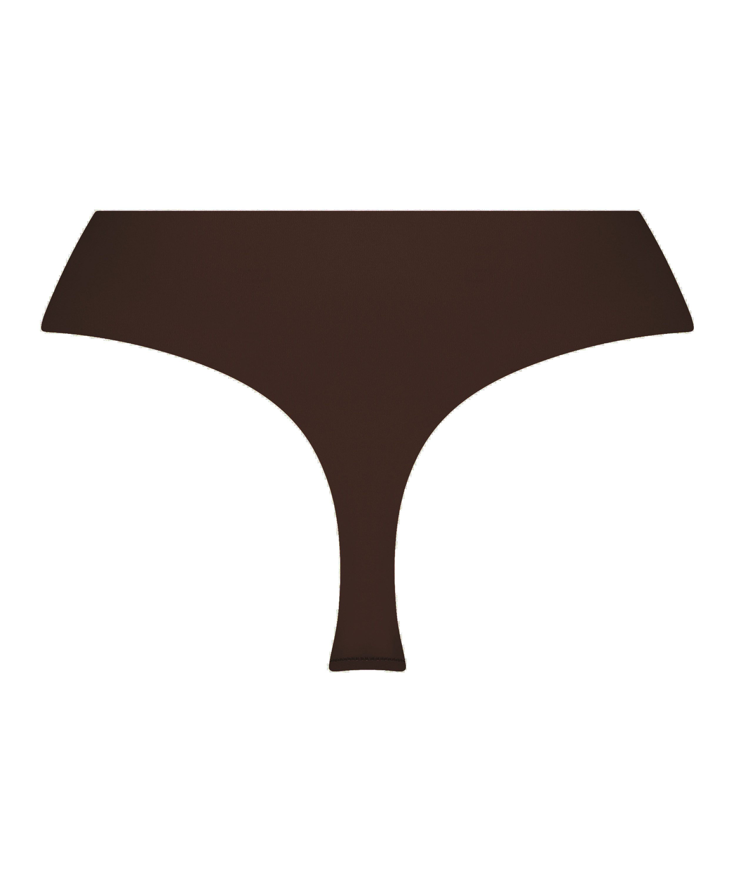 High Waisted Thong Smooth, Brown, main
