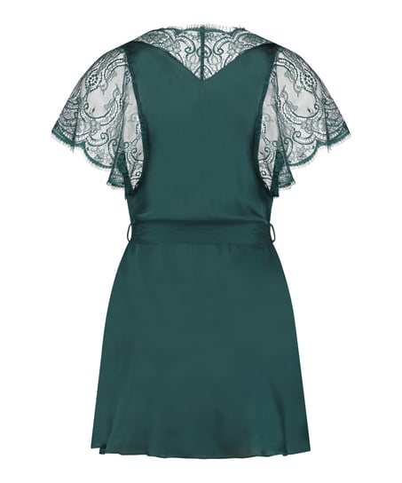 Coco satin kimono, Green