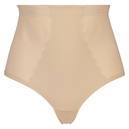 Sculpting scallop high waisted thong - Level 3, Beige
