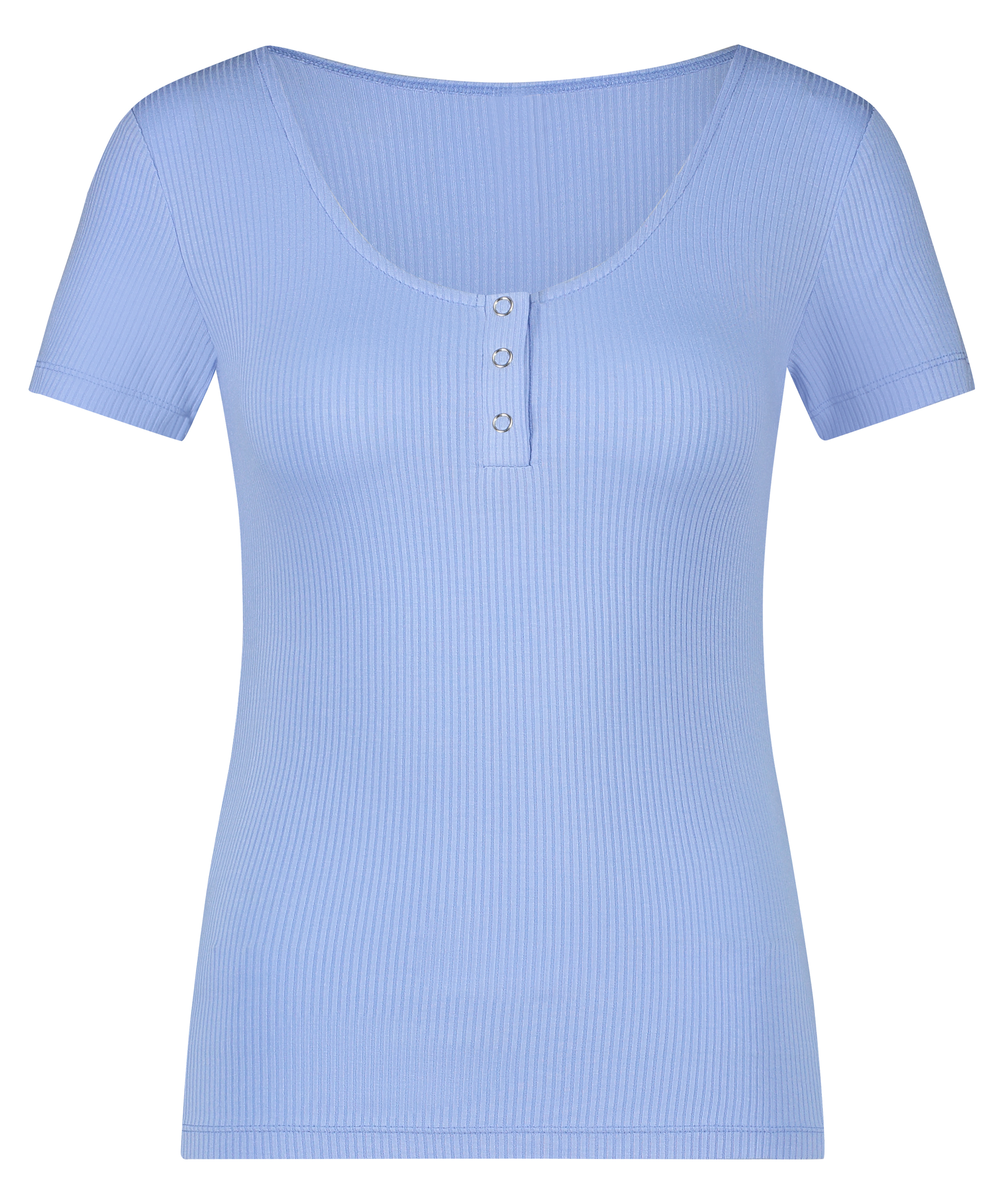 Henley Short Sleeved Pyjama Top, Blue, main