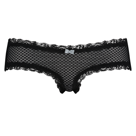 V-shaped Brazilian knickers mesh, Black