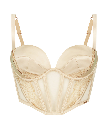 Stella Padded Underwired Longline Bra, Yellow