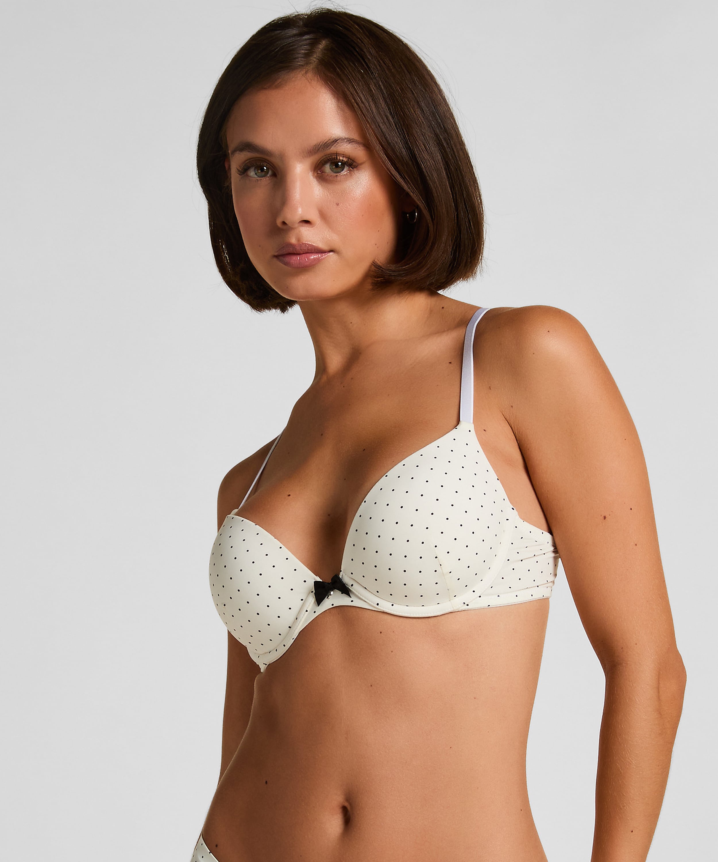 Plunge Padded Underwired Bra, White, main