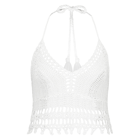 Crochet Crop Top, White