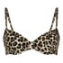 Animalia Padded Underwired Bikini Top, Brown