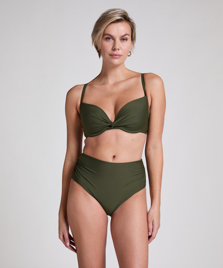 Luna padded bikini top, Green