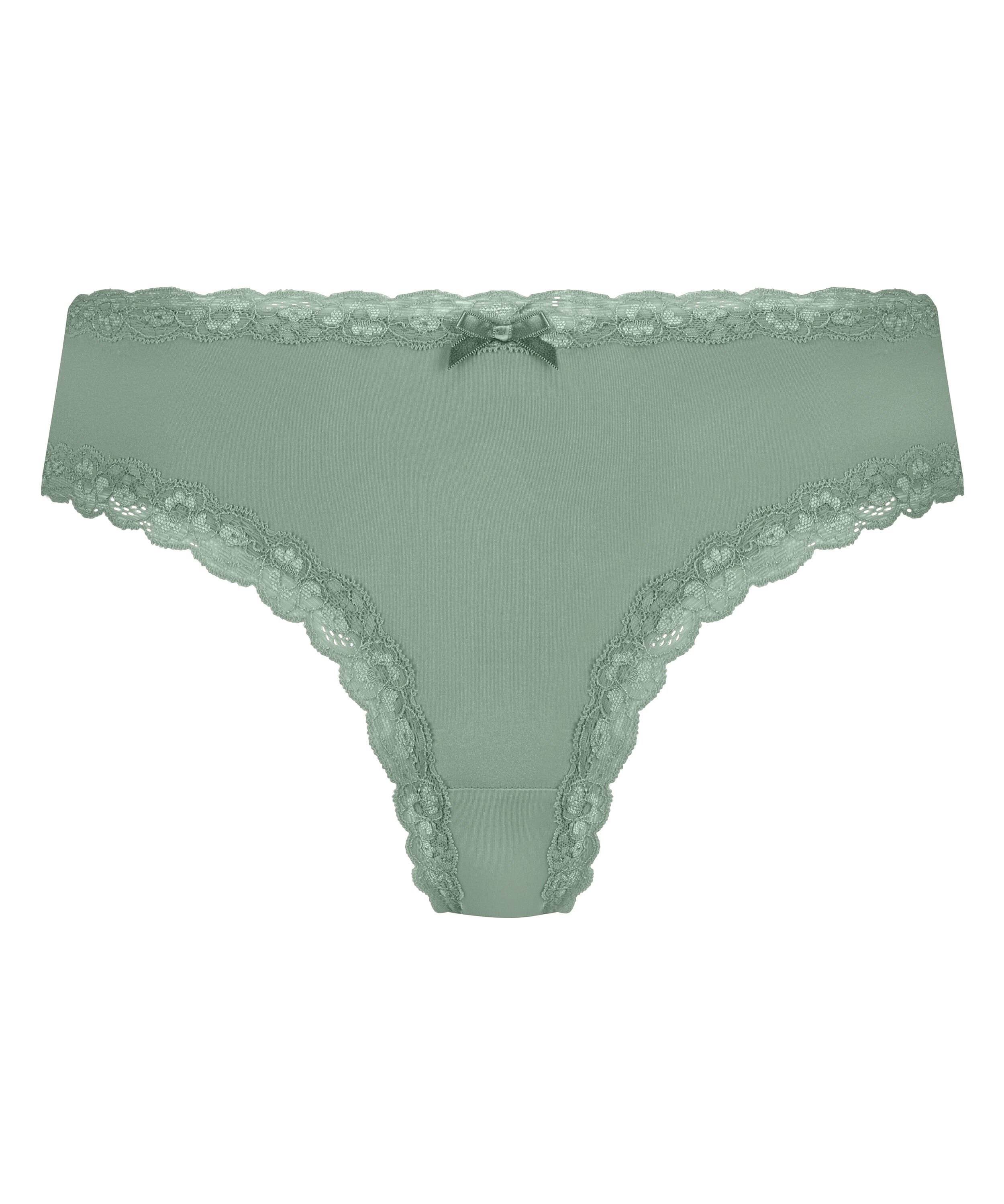 V-shaped Brazilian knickers mesh, Green