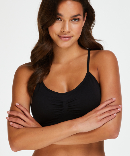 Rose seamless bralette, Black