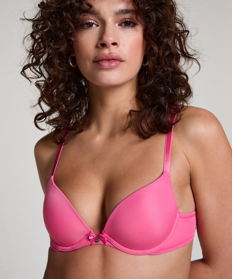Plunge Padded Underwired Bra, Pink