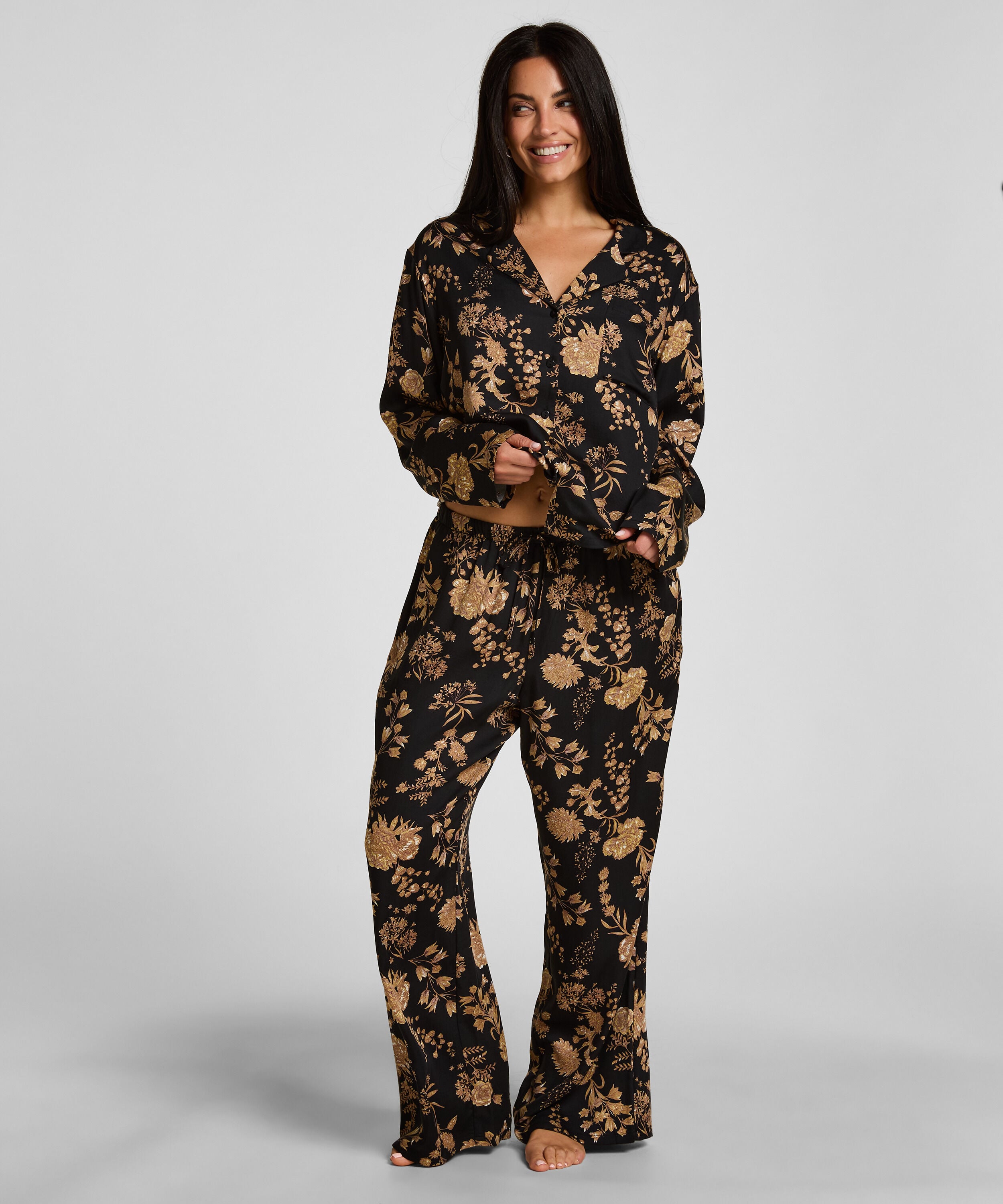 Pants Woven Print, Black