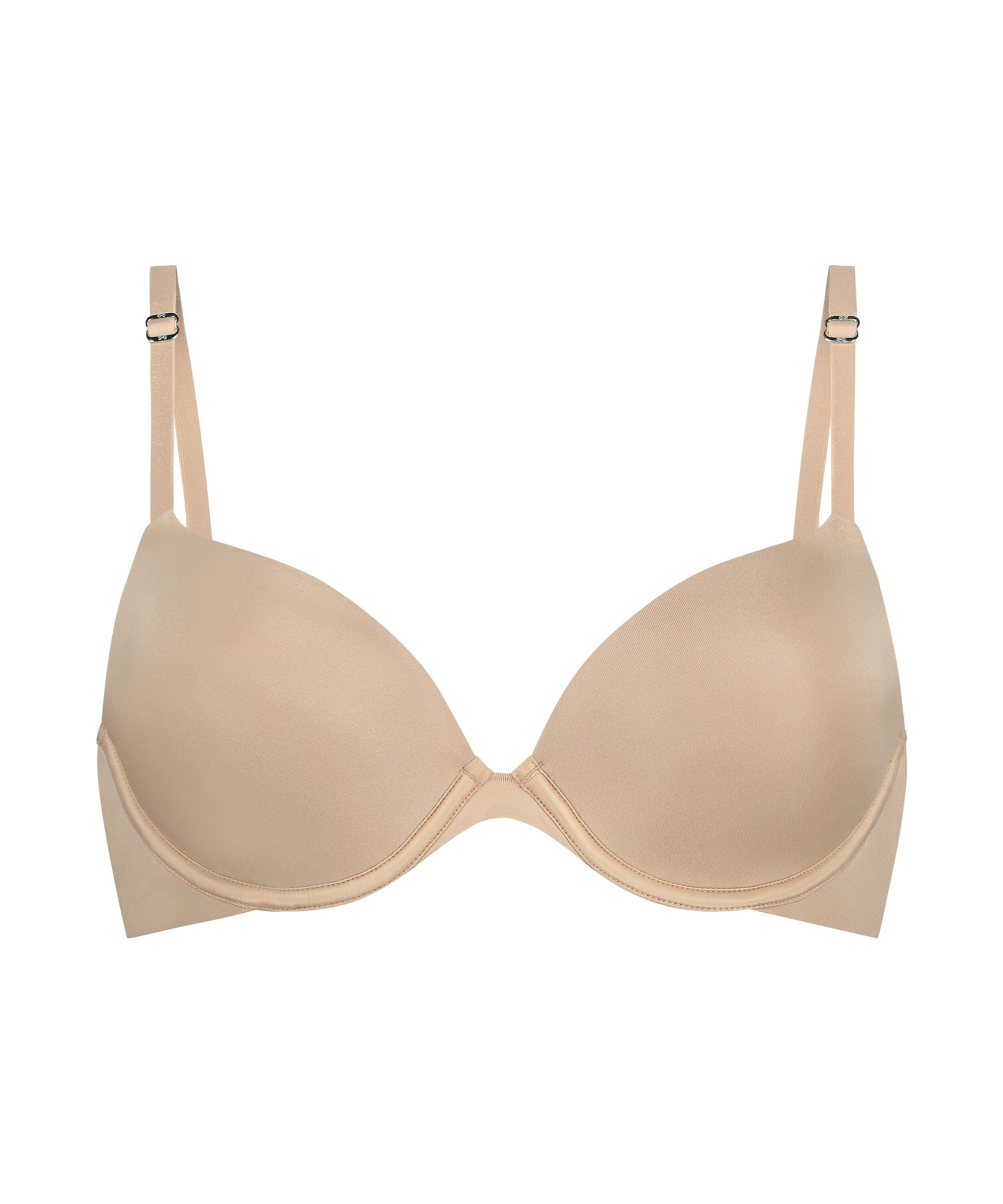 Transparent Back Multiway Padded Underwired Bra, Beige
