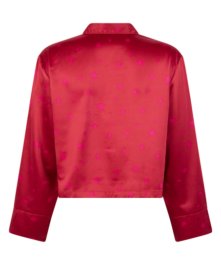 Satin Long-Sleeved Jacket, Red