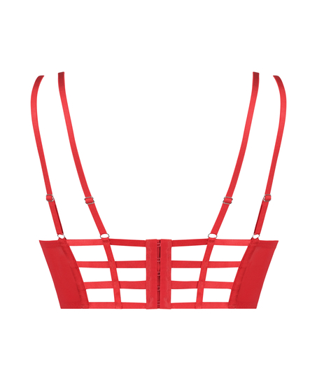 Oceana Padded Longline Underwired Bra, Red