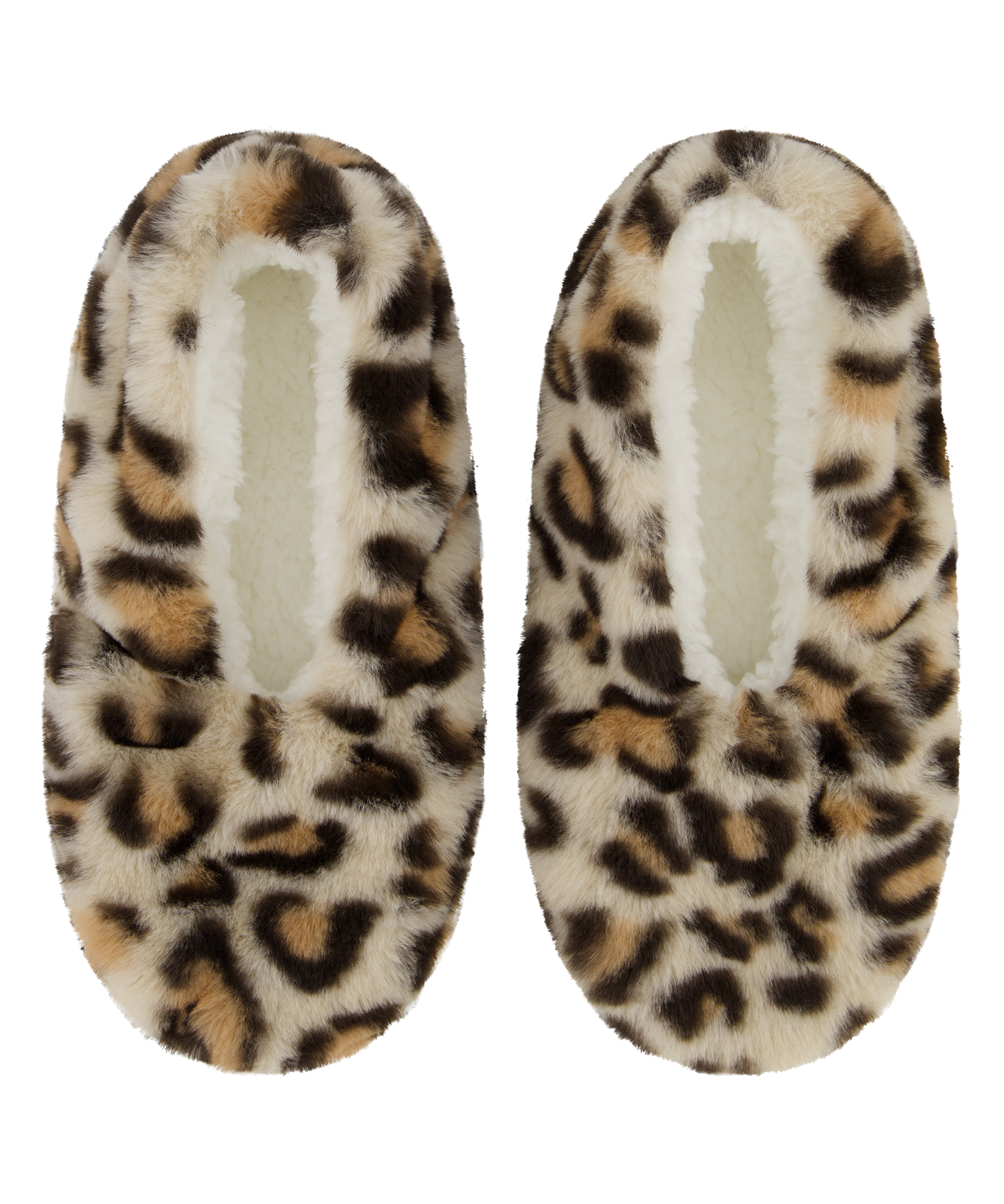 Leopard Cosy Ballerina Slippers, Beige, main