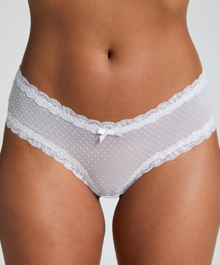 V-shaped Brazilian knickers mesh, White