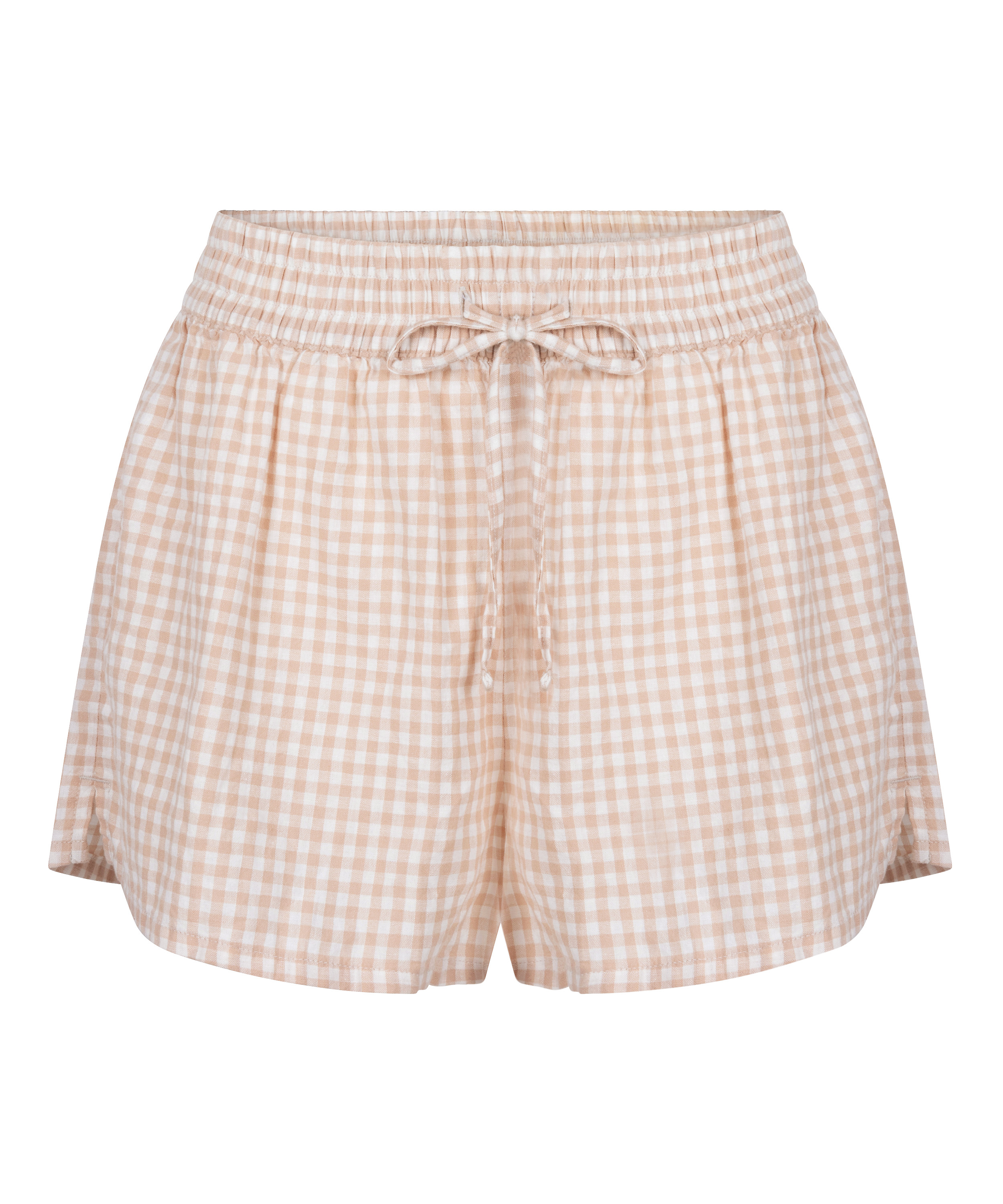 Short Linen Check, White, main