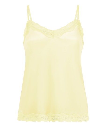 Velours Lace Cami Top, Yellow