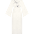 Kimono Long Satin Floral, White