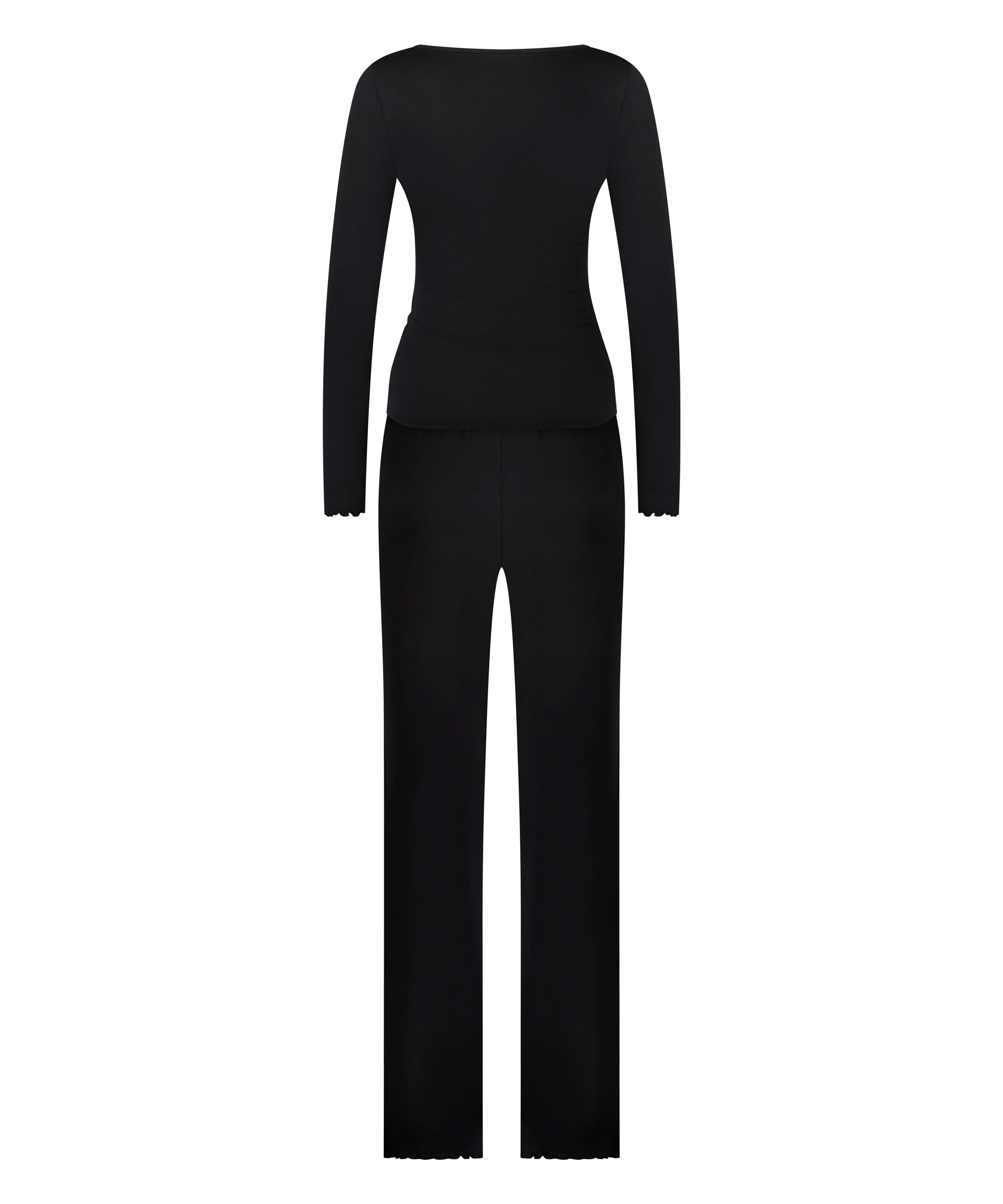 Hunkemöller Damen Pyjama Set Schwarz - Spitzen-Pyjama Mit Spaghettiträgern & Shorts