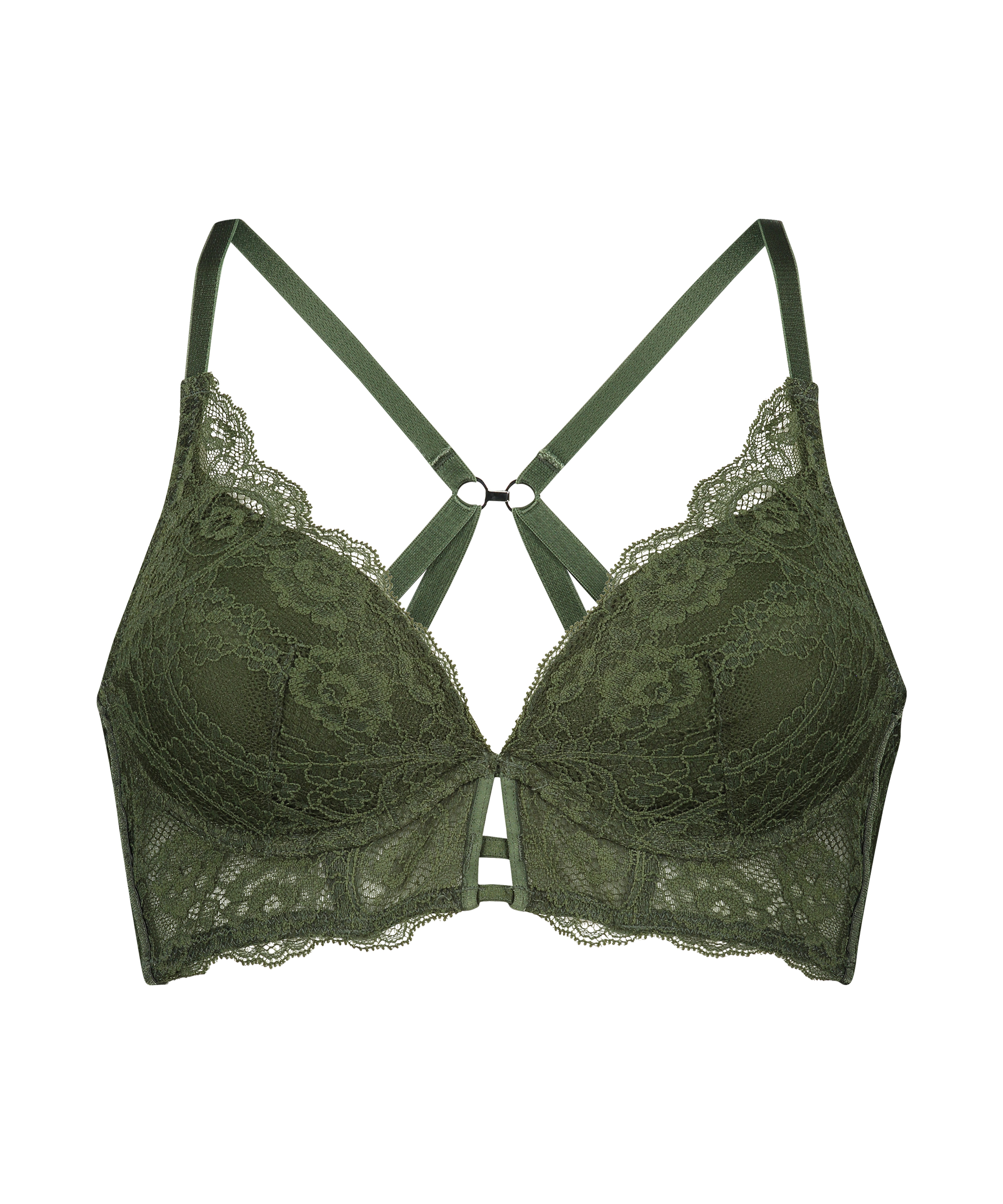 Ollie Padded Longline Underwired Bra, Green, main