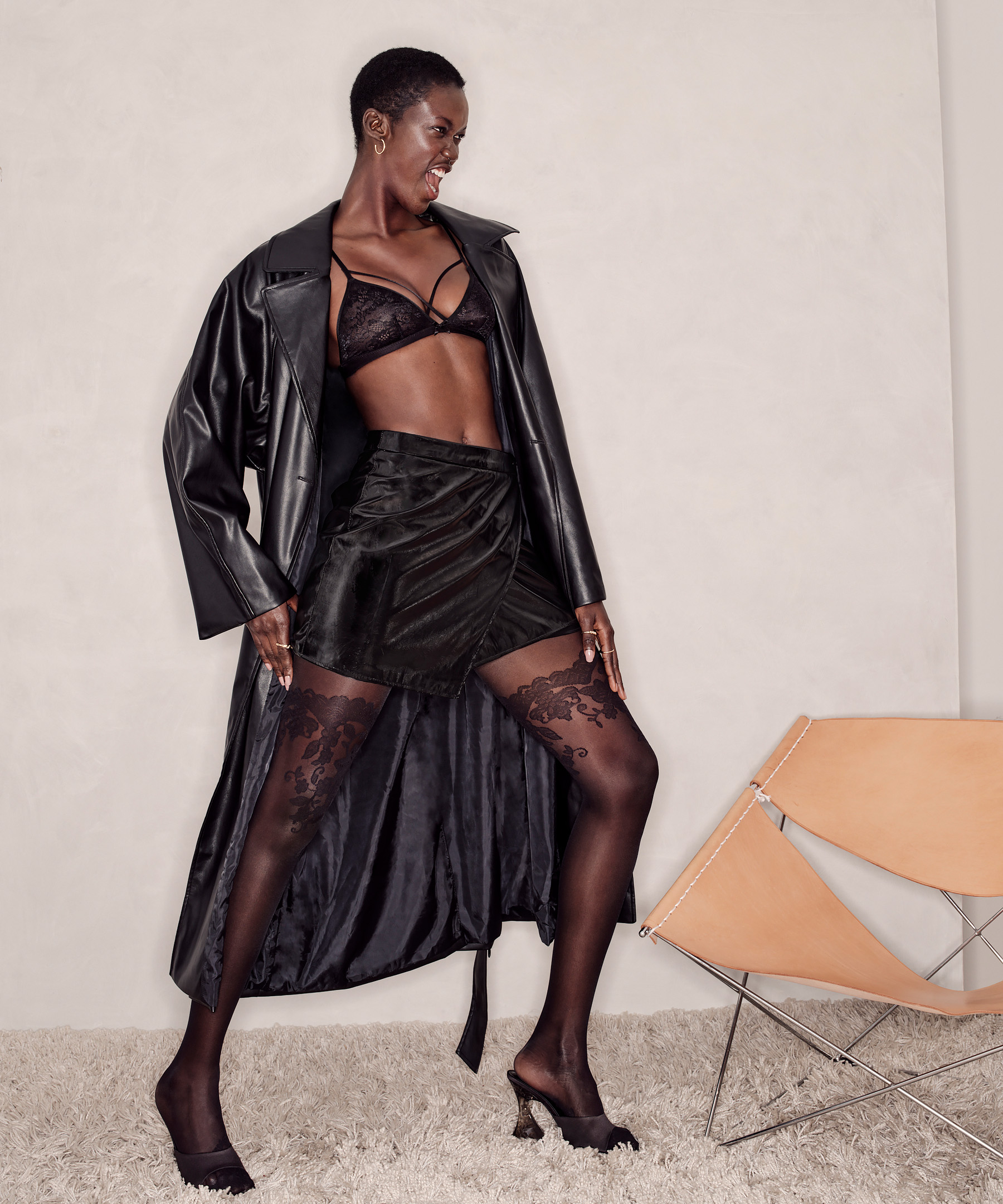 Floral 20 Denier Tights, Black, main