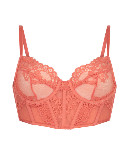 Emily Non-Padded Longline Underwired Bra, Orange