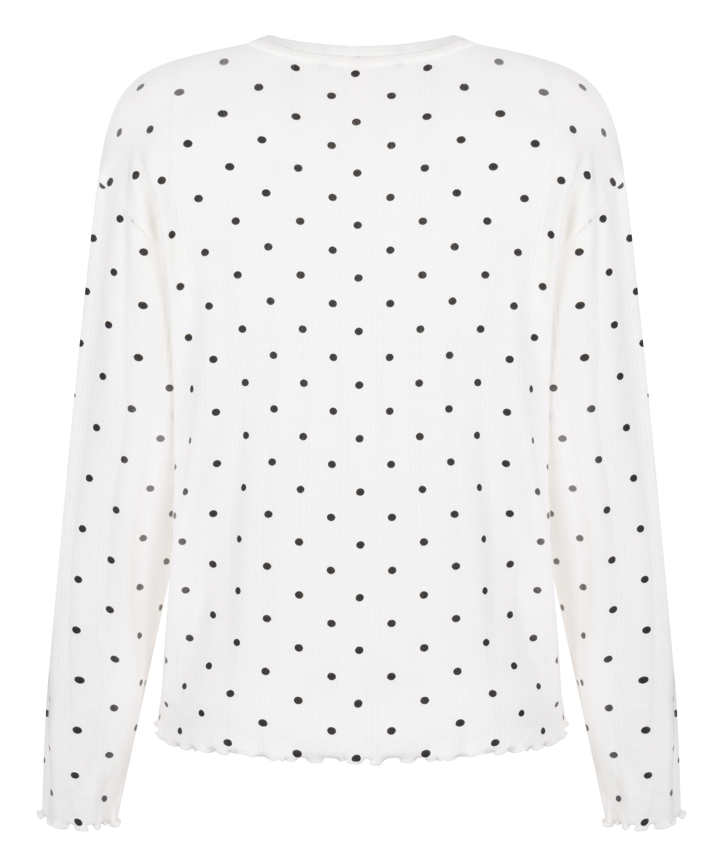 Pyjama Top Loose Pointelle, White, main