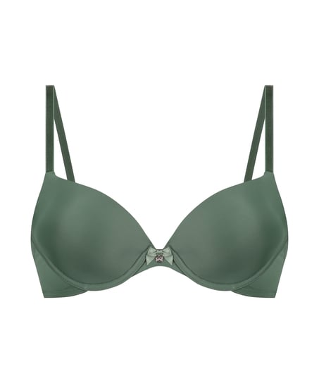 Plunge Padded Underwired Bra, Green