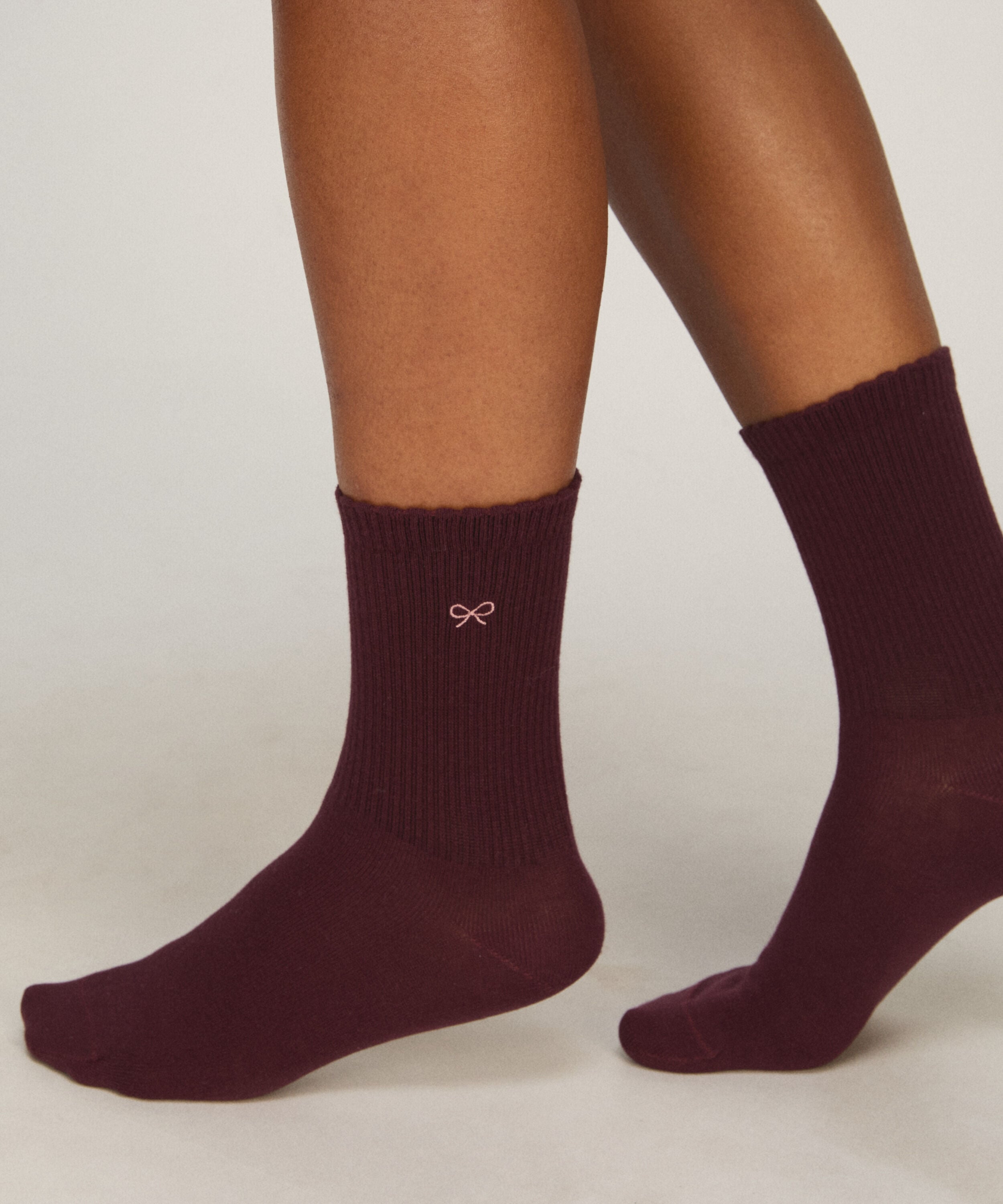 2 Pair Cotton Crew Socks, Pink