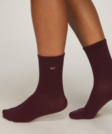 2 Pair Cotton Crew Socks, Pink