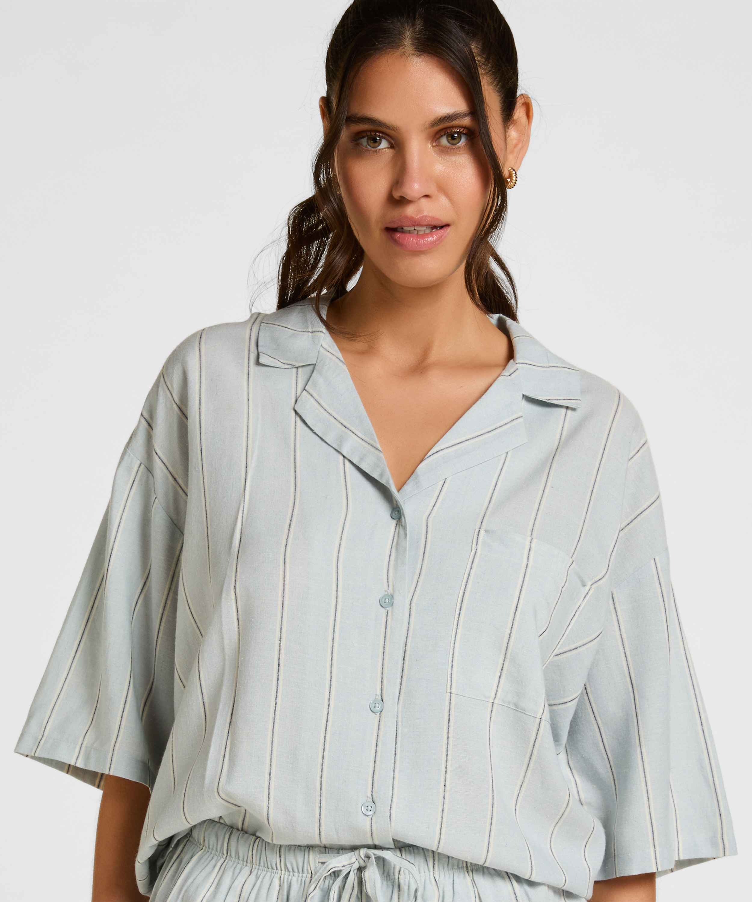 Jacket Linen, Blue, main