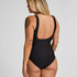 Shaping Shell Mesh Swimsuit, Black
