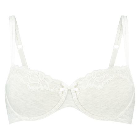 Secret Lace cotton padded underwired bra, Gray