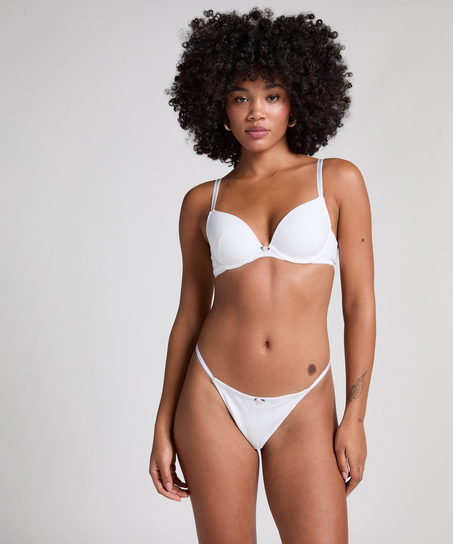 Pointelle Padded Underwired Bra, White