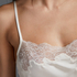 Satin Lace slip dress, Beige