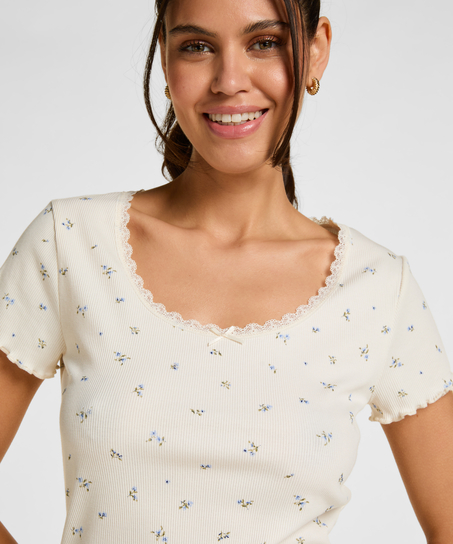 Daisy Pyjama Shirt, White