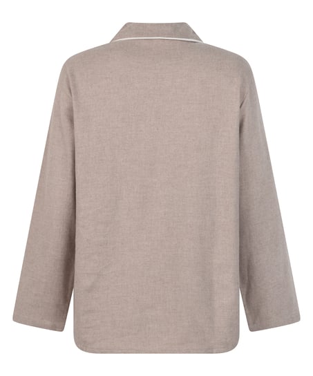 Essentials Flannel Pyjama Top, Beige